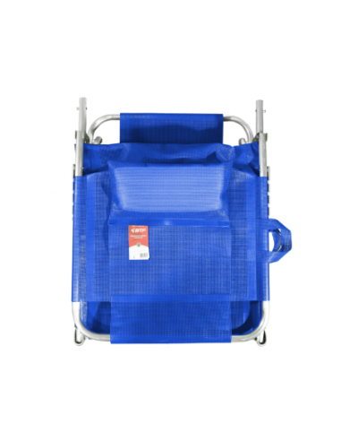 Reposera Larga 4 Posiciones Aluminio Azul Botafogo