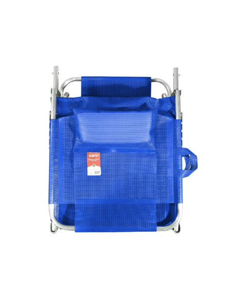 Reposera Larga 4 Posiciones Aluminio Azul Botafogo