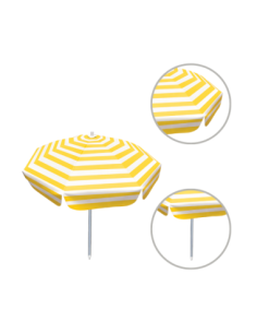 Sombrilla 80 X 80 Pvc/aluminio Amarillo Rayas Blancas Gsl0572 Botafogo 2
