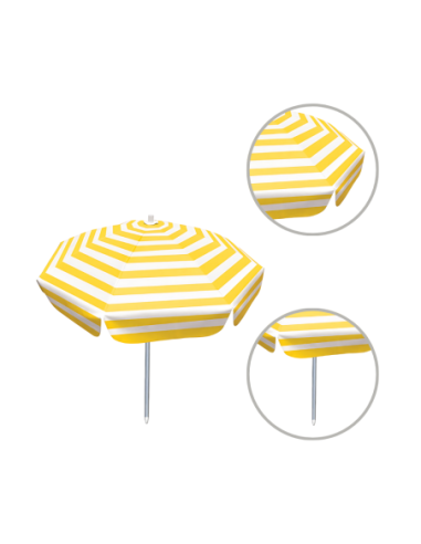 Sombrilla 80 X 80 Pvc/aluminio Amarillo Rayas Blancas Gsl0572 Botafogo