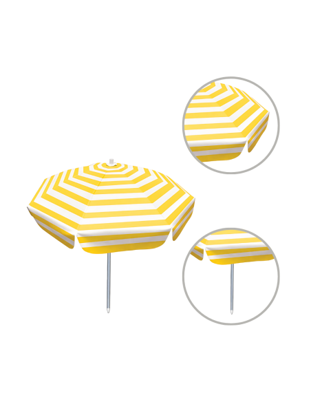 Sombrilla 80 X 80 Pvc/aluminio Amarillo Rayas Blancas Gsl0572 Botafogo
