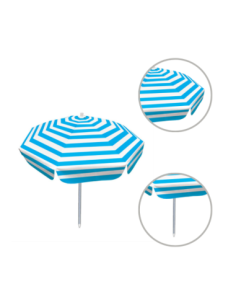 Sombrilla 80 X 80 Pvc/aluminio Azul Rayas Blancas Gsl0573 Botafogo 2