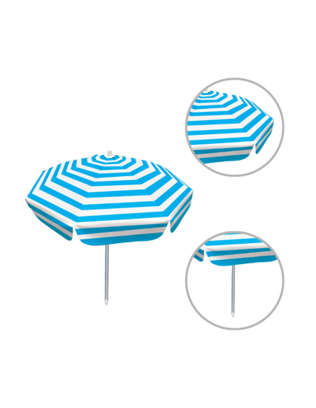 Sombrilla 80 X 80 Pvc/aluminio Azul Rayas Blancas Gsl0573 Botafogo