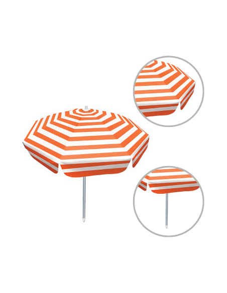 Sombrilla 80 X 80 Pvc/aluminio Rojo Rayas Blancas Gsl0574 Botafogo