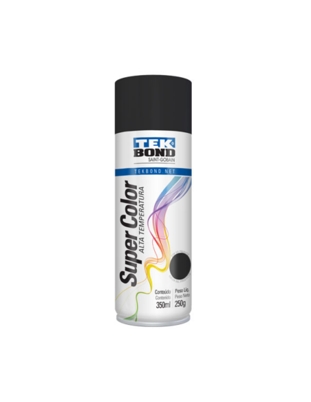 Pintura En Aerosol Alta Temperatura Negro Mate 350 Ml Tekbond