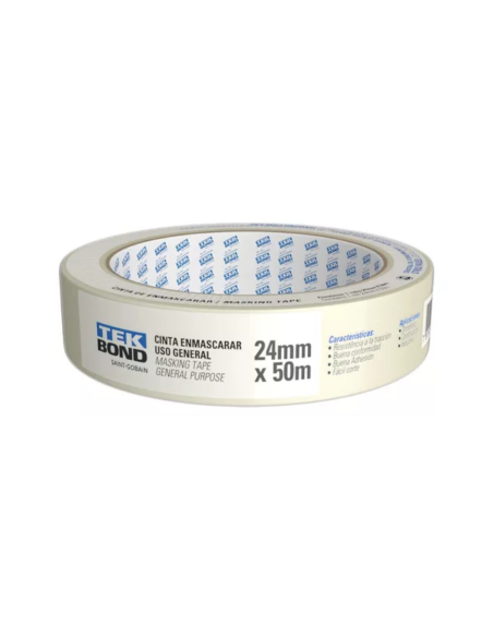Cinta Enmascarar 24mm 50m Tekbond Cinta Enmascarar 24mm 50m Tekbond