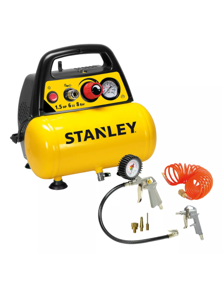 Compresor 6 L 1.5 Hp + Kit C6bb304stc071 Stanley