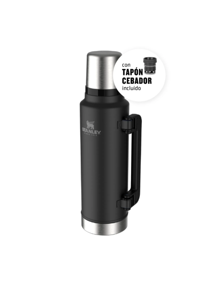 Termo Clasico 1.4 L Asa Plegable Pico Cebador Negro 10-08999-039 Stanley