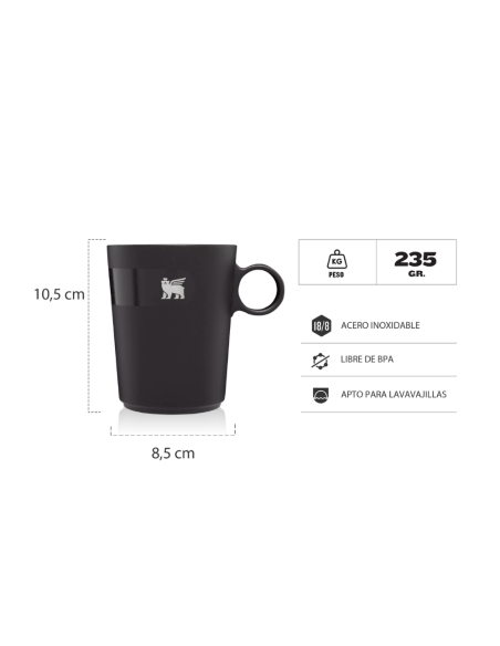 Taza Daybreak Cafe Latte Cup 10 6 Oz Black 10-11017-005 Stanley