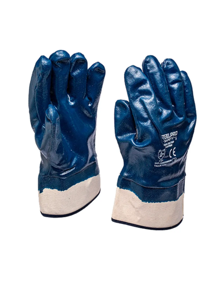 Guante Nitrilo Puno Lona Azul 301000840199 Steelpro