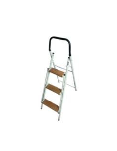 Escalera N 3 Peldano De Madera Metalurgica Fs