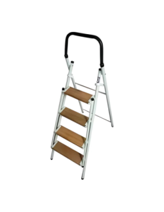 Escalera N 4 Peldano De Madera Metalurgica Fs