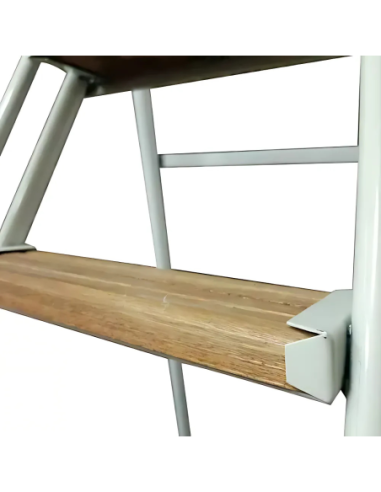 Escalera N 4 Peldano De Madera Metalurgica Fs