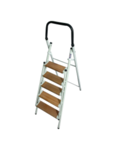 Escalera N 5 Peldano De Madera Metalurgica Fs