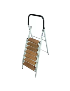Escalera N 7 Peldano De Madera Metalurgica Fs