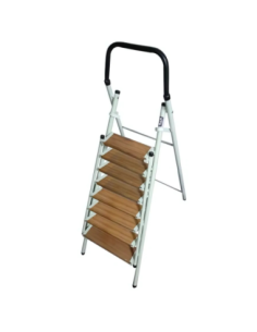 Escalera N 8 Peldano De Madera Metalurgica Fs