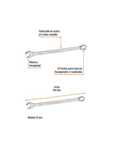 Llave Combinada De 10mm 15614 Truper