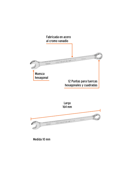 Llave Combinada De 10mm 15614 Truper Llave Combinada De 10mm 15614 Truper