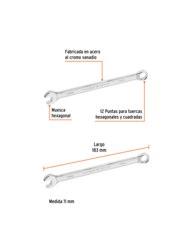 Llave Combinada De 11mm 15615 Truper