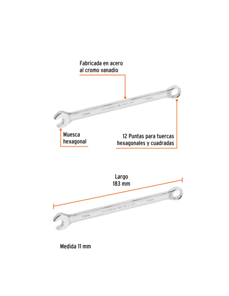 Llave Combinada De 11mm 15615 Truper Llave Combinada De 11mm 15615 Truper