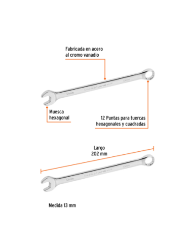 Llave Combinada De 13mm 15617 Truper