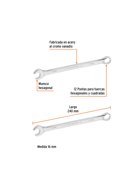 Llave Combinada De 16mm 15620 Truper Llave Combinada De 16mm 15620 Truper