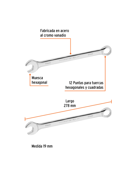 Llave Combinada De 19mm 15623 Truper