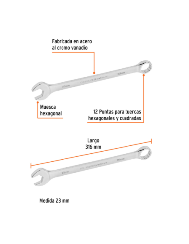 Llave Combinada De 23mm 15650 Truper