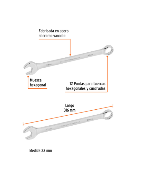 Llave Combinada De 23mm 15650 Truper Llave Combinada De 23mm 15650 Truper