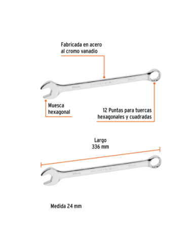 Llave Combinada De 24mm 15627 Truper