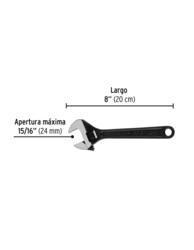 Llave Ajustable 20 Cm (8) Pavonado 21823 Truper