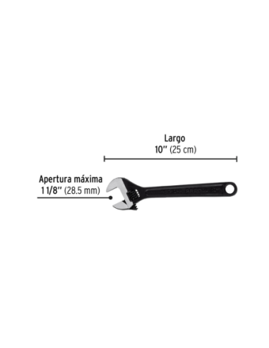 Llave Ajustable 25 Cm (10) Pavonado 21824 Truper