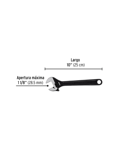 Llave Ajustable 25 Cm (10) Pavonado 21824 Truper Llave Ajustable 25 Cm (10) Pavonado 21824 Truper