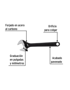 Llave Ajustable 30 Cm (12) Pavonado 21825 Truper 2