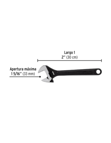 Llave Ajustable 30 Cm (12) Pavonado 21825 Truper
