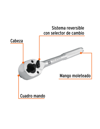 Crique Doble Encastre 3/8 Y 1/2 72 Dientes 13413 Truper