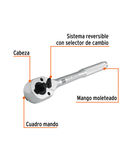 Crique Doble Encastre 3/8 Y 1/2 72 Dientes 13413 Truper Crique Doble Encastre 3/8 Y 1/2 72 Dientes 13413 Truper