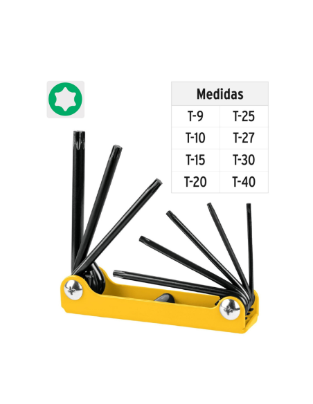 Juego 8 Llaves Torx Tipo Navaja 21395 Truper Juego 8 Llaves Torx Tipo Navaja 21395 Truper