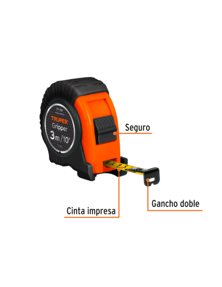 Cinta Metrica Gripper Contra Impacto 3 Mts Ancho 13mm 14577 Truper Cinta Metrica Gripper Contra Impacto 3 Mts Ancho 13mm 14577 Truper