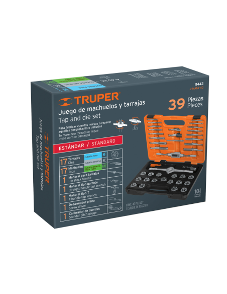 Juego Machos / Cojinetes 40 Piezas 11442 Truper