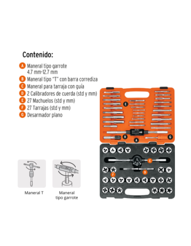 Juego Machos / Cojinetes 60 Piezas 11443 Truper