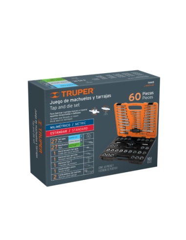 Juego Machos / Cojinetes 60 Piezas 11443 Truper