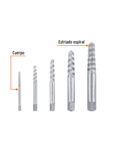 Juego De 5 Extractores De Tornillos En Blister 14512 Truper 2