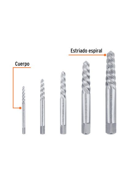 Juego De 5 Extractores De Tornillos En Blister 14512 Truper Juego De 5 Extractores De Tornillos En Blister 14512 Truper
