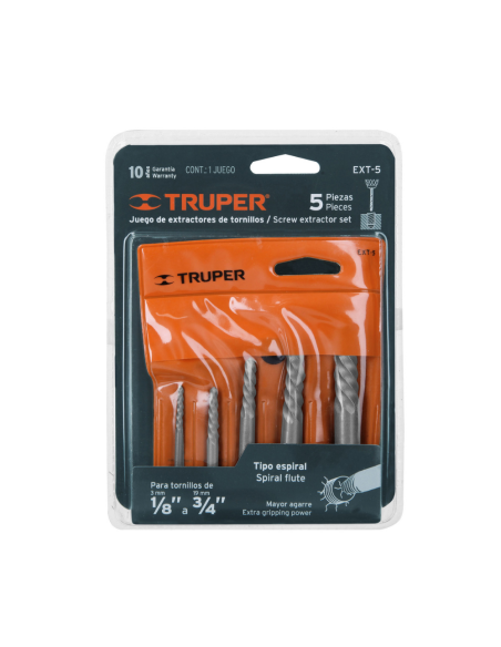 Juego De 5 Extractores De Tornillos En Blister 14512 Truper Juego De 5 Extractores De Tornillos En Blister 14512 Truper