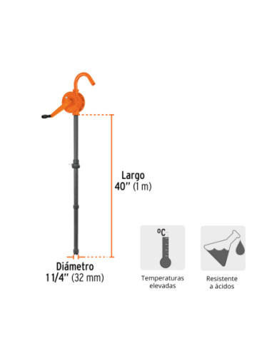 Bomba Manual Para Extraccion Acidos A Manivela 0.5 L X Bombeo 16856 Truper
