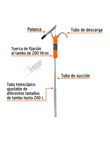 Bomba Manual Para Extraccion Aceite A Palanca 0.3 L X Bombeo 16857 Truper