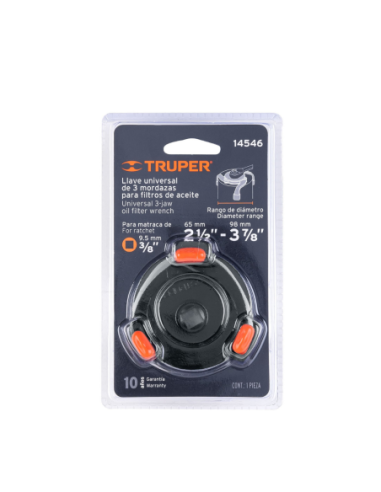 Llave Filtro Universal 3 Brazos Apertura 65mm 98mm Encastre 3/8 14546 Truper