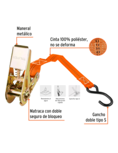 Juego De 2 Eslingas Sujetadoras Con Crique 675 Kg 3 M 19281 Truper 2