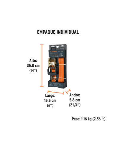 Eslinga Sujetadora Con Crique 2250 Kg 5 M 19283 Truper